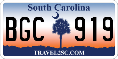 SC license plate BGC919