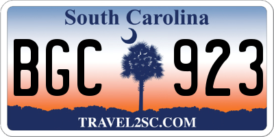 SC license plate BGC923