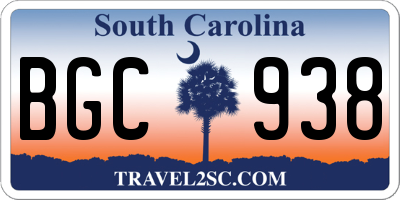 SC license plate BGC938