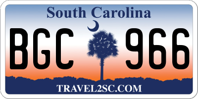 SC license plate BGC966