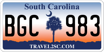 SC license plate BGC983