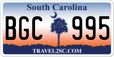 SC license plate BGC995