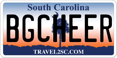 SC license plate BGCHEER