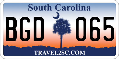 SC license plate BGD065