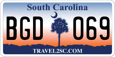 SC license plate BGD069