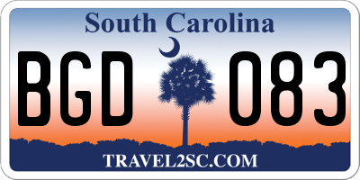 SC license plate BGD083