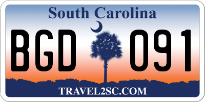 SC license plate BGD091