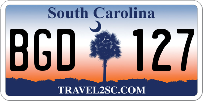 SC license plate BGD127