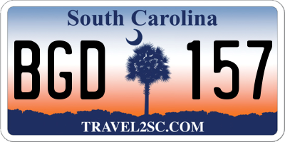 SC license plate BGD157