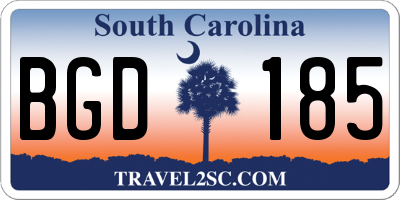 SC license plate BGD185