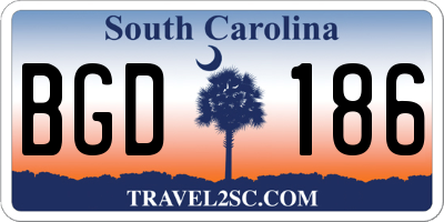 SC license plate BGD186