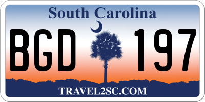 SC license plate BGD197