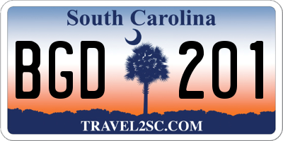 SC license plate BGD201