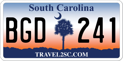 SC license plate BGD241