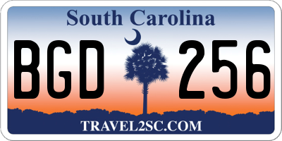 SC license plate BGD256