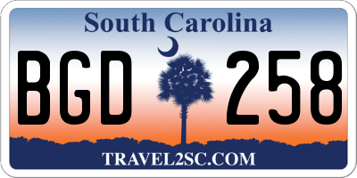 SC license plate BGD258