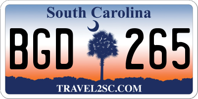 SC license plate BGD265