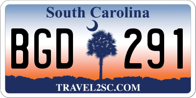 SC license plate BGD291