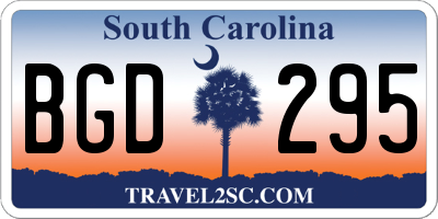 SC license plate BGD295