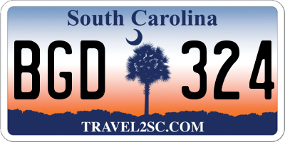SC license plate BGD324