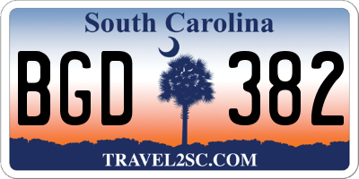 SC license plate BGD382