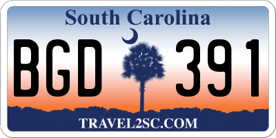 SC license plate BGD391