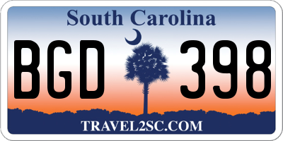 SC license plate BGD398