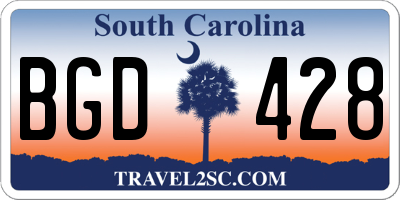 SC license plate BGD428
