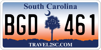 SC license plate BGD461