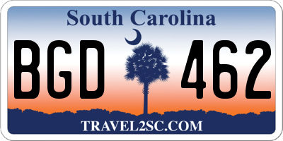 SC license plate BGD462