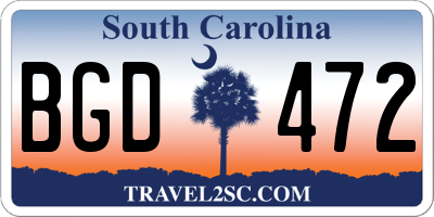 SC license plate BGD472