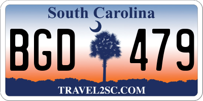 SC license plate BGD479