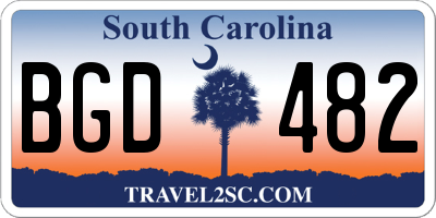 SC license plate BGD482