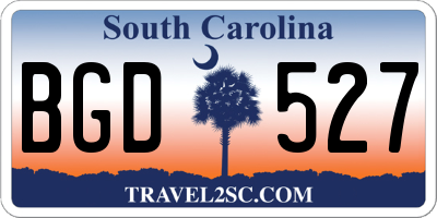 SC license plate BGD527