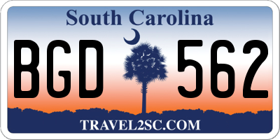 SC license plate BGD562