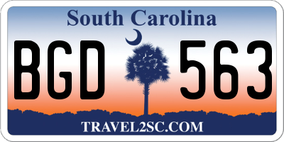 SC license plate BGD563