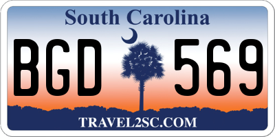 SC license plate BGD569