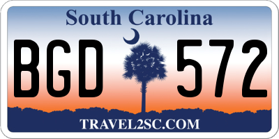 SC license plate BGD572