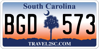 SC license plate BGD573