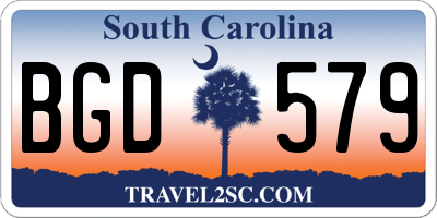 SC license plate BGD579