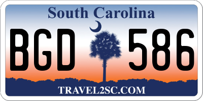 SC license plate BGD586