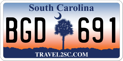 SC license plate BGD691