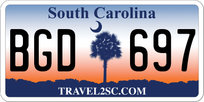 SC license plate BGD697
