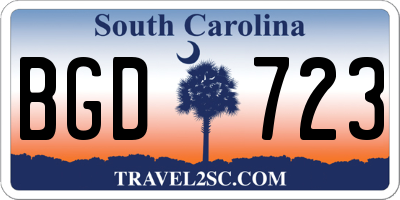 SC license plate BGD723