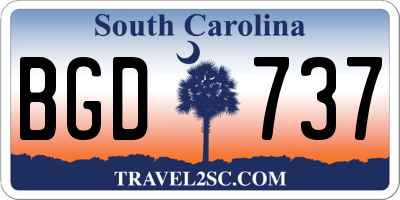 SC license plate BGD737
