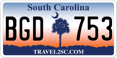 SC license plate BGD753