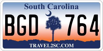 SC license plate BGD764