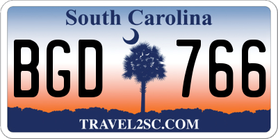 SC license plate BGD766