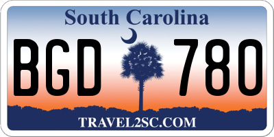 SC license plate BGD780