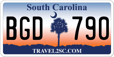 SC license plate BGD790